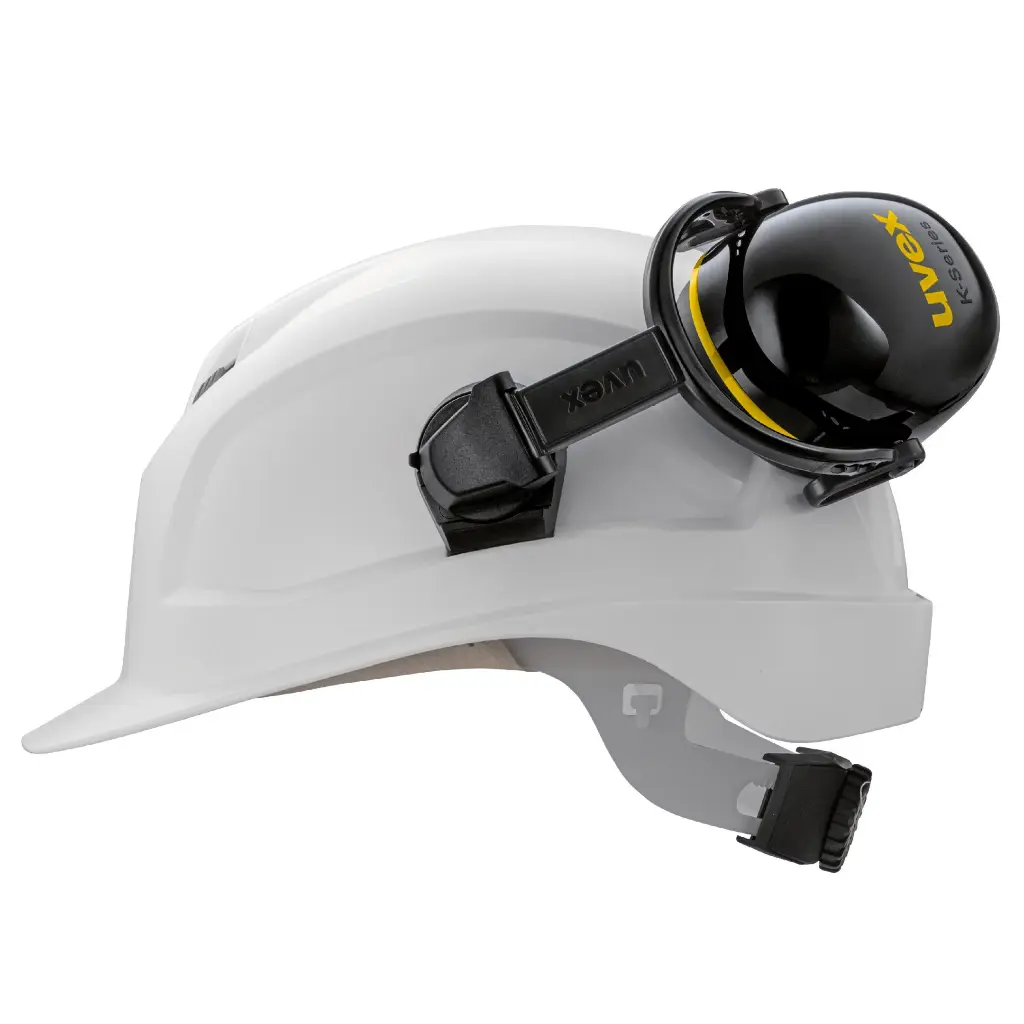 uvex K20H dielectric helmet earmuffs for medium noise areas. Dielectric earmuffs for use with the uvex pheos E helmet, ensures safety during electrical work. SNR30dB