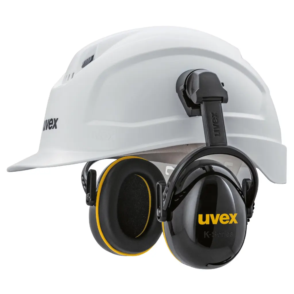 uvex K20H dielectric helmet earmuffs for medium noise areas. Dielectric earmuffs for use with the uvex pheos E helmet, ensures safety during electrical work. SNR30dB