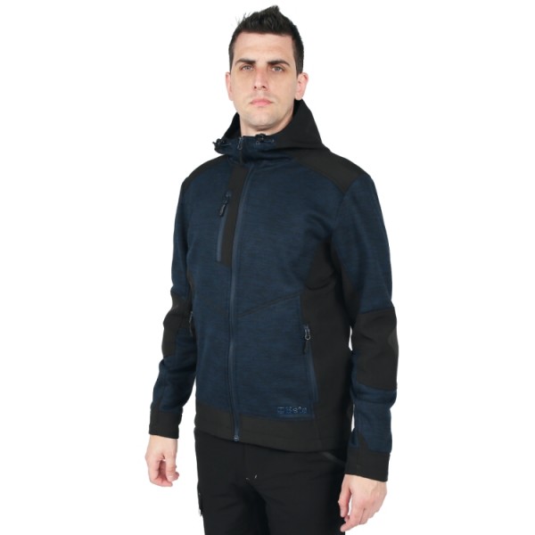 Beta Tools 7637B Technical fleece hoodie with softshell fabric inserts XS, S, M, L, XL, XXL, XXXL
