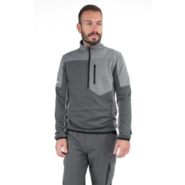 Beta Workwear 7643G Sweatshirt, 1/2 zip, 80% cotton, 20% polyester, 280 g/m2, anthracite/light grey XS, S, M, L, XL, XXL, XXXL