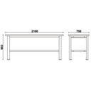 Beta Tools C58BC-X2,1 Simple workbench with worktop made from stainless steel coated MDF, 2.1 m long