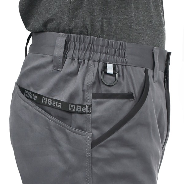 BETA Tools 7930MG Work trousers, multipocket style, 100% cotton, grey