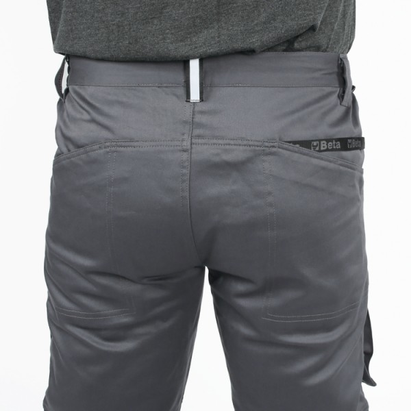 BETA Tools 7930MG Work trousers, multipocket style, 100% cotton, grey