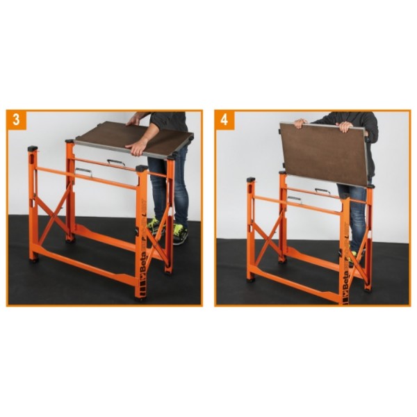 BETA Tools C56PL O Folding Workbench, Light Version 18.5kg, Compact, 200kg Load Capacity, 800x500mm Worktop