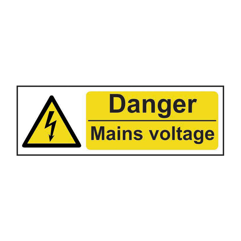 Danger Mains voltage - SAV (300 x 100mm)