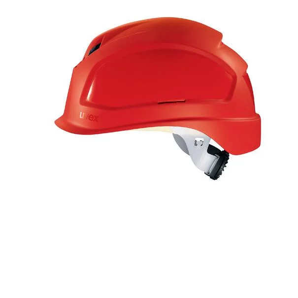 pheos B-S-WR Short brim. Size 52 to 61 cm. Euroslot adapter for attaching earmuffs and uvex pheos visor. Six-point textile band attachment. PPE Safety Helmet