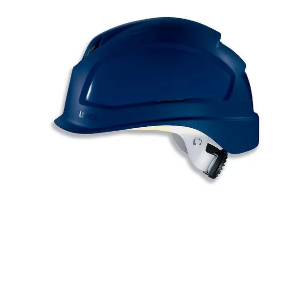 uvex pheos B-S-WR Short brim. Size 52 to 61 cm. Euroslot adapter for attaching earmuffs and uvex pheos visor. Six-point textile band attachment. PPE Safety Helmet