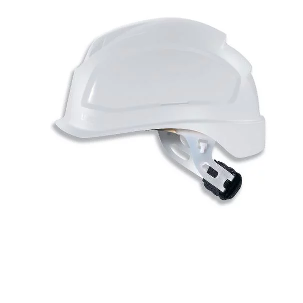 uvex pheos E-S-WR Short brim. Size 52 to 61 cm. Euroslot adapter for attaching earmuffs and uvex pheos visor. Six-point textile band attachment. Ideally suited to electrical work. PPE Safety Helmet