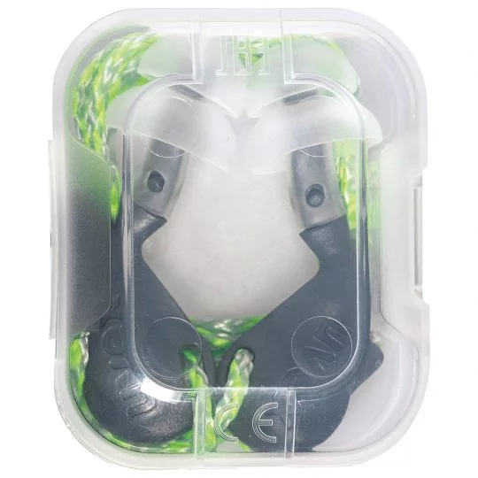 uvex whisper+ reusable corded plug in mini box (plastic). Complete with hygiene box for easy storage
between uses.
