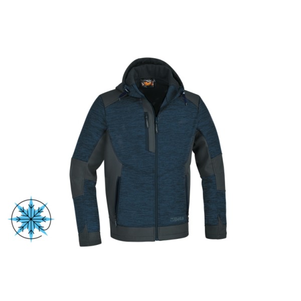 Beta Tools 7637B Technical fleece hoodie with softshell fabric inserts XS, S, M, L, XL, XXL, XXXL