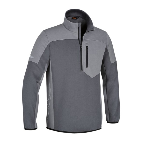 Beta Workwear 7643G Sweatshirt, 1/2 zip, 80% cotton, 20% polyester, 280 g/m2, anthracite/light grey XS, S, M, L, XL, XXL, XXXL