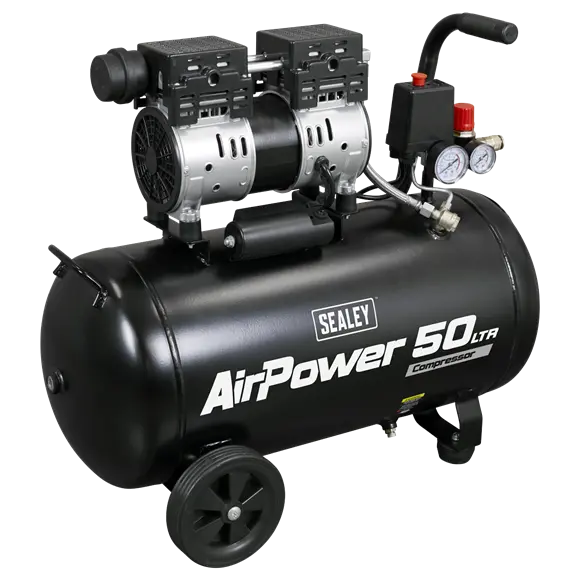 Sealey SAC5000S 50L Low Noise Oil Free Direct Drive Air Compressor 1hp