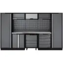 Clarke 7632901 COMBGSM03 Modular Custom Workshop Storage System 16 Piece Package Stainless Steel Worktops
