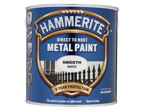 [HMMSFW25L] Direct to Rust Smooth Finish Metal Paint White 2.5 Litre