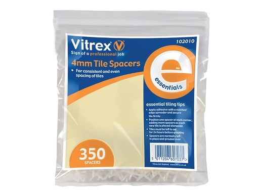 [VIT102010] Essential Tile Spacers 4mm (Pack 350)