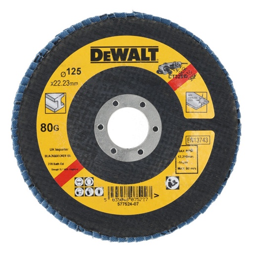 [DEWDT3267-QZ] DeWalt Opp Flap Disc - Type 29 Angled - 125mmx80G