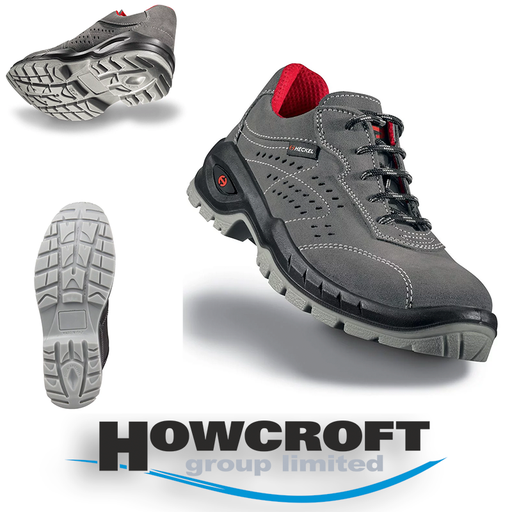 uvex Heckel SUXXEED S1P LOW perforated safety shoes, Ultra lightweight, Breathable perforated velour leather, Metal-free midsole and toe cap, 5-12