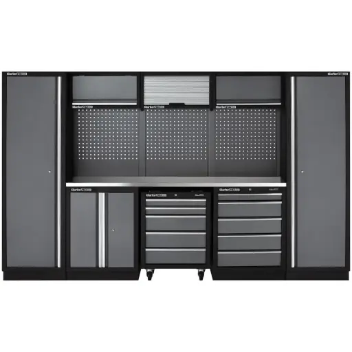 [COMBGSM03] Clarke 7632901 COMBGSM03 Modular Custom Workshop Storage System 16 Piece Package Stainless Steel Worktops