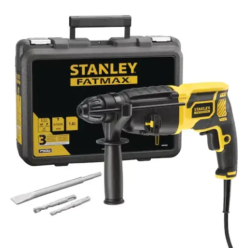 [STANLEY® FATMAX® 750W 1.8J SDS-Plus Pneumatic Hammer Drill] KFFMED500K STANLEY® FATMAX® 750W 1.8J SDS-Plus Pneumatic Hammer Drill With Kit Box